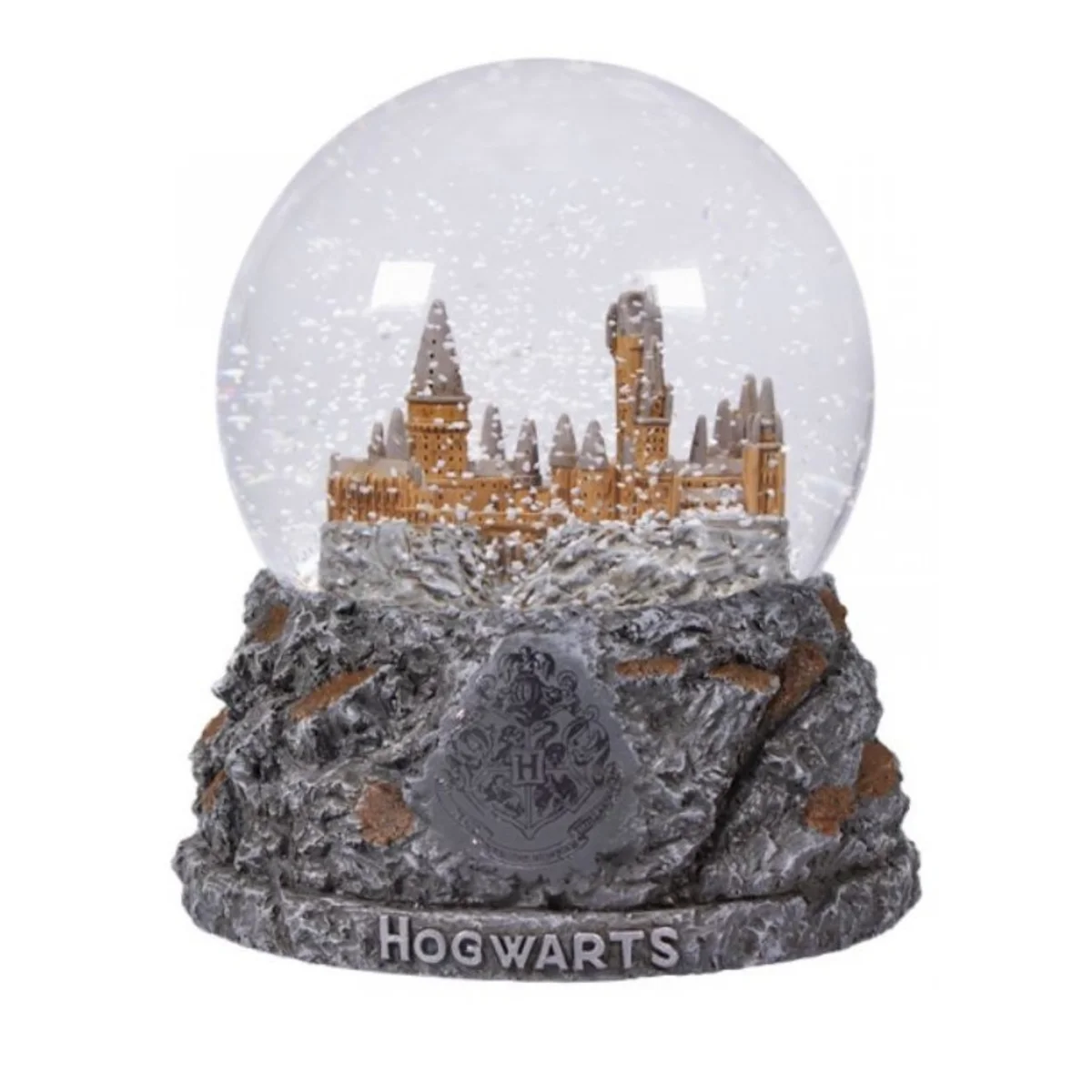 Bola de nieve Hogwarts con castillo y base de piedra