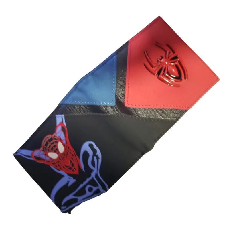 Billetera Spiderman Marvel cuerina roja azul y negra