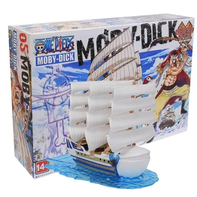 Figura del barco Moby-Dick de One Piece con velas blancas