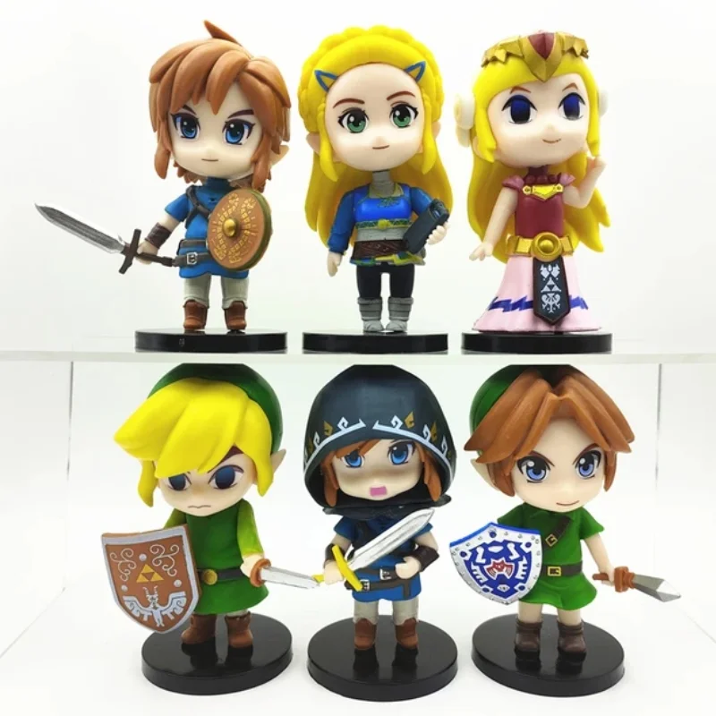Set de 6 figuras chibi de The Legend of Zelda con Link, Zelda y personajes clásicos