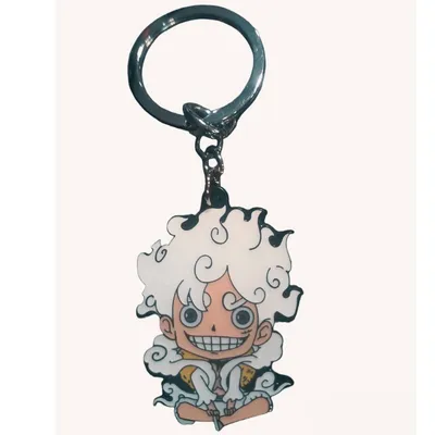 Llavero Luffy Gear 5 One Piece metal con anilla