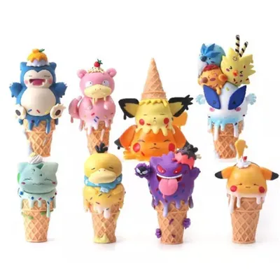 Figuras Pokémon con forma de cono de helado coleccionables