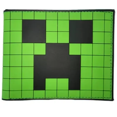 Billetera Minecraft Creeper pixel art verde y negro