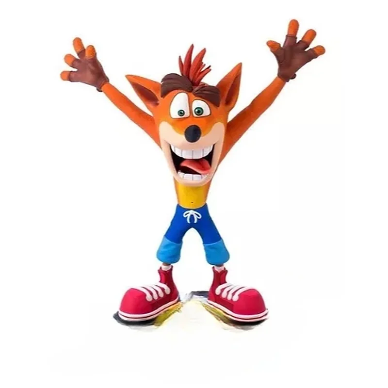 Figura Crash Bandicoot con brazos levantados videojuego