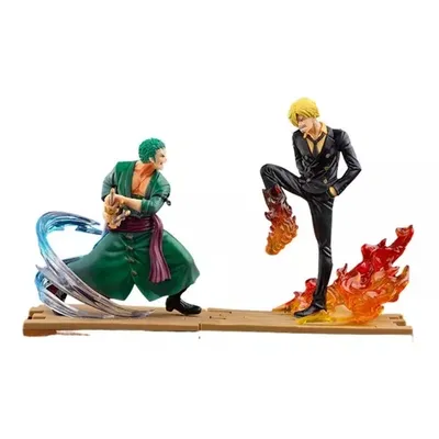 Figuras Sanji y Zoro One Piece en base compartida