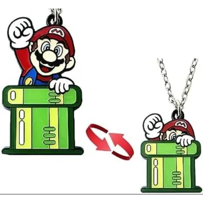 Llavero Mario Bros metálico saliendo del tubo verde