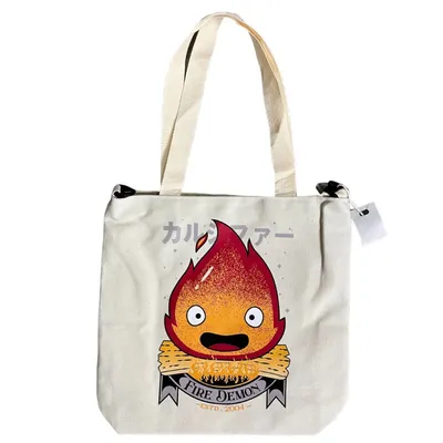 Bolso tote Calcifer demonio del fuego Studio Ghibli