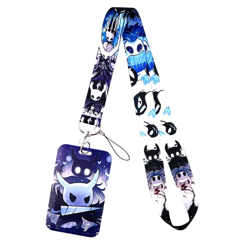 Lanyard Hollow Knight con porta carnet y personajes del juego