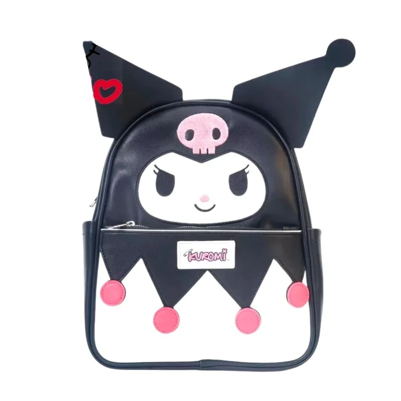 Maleta Kuromi negra con orejas puntiagudas y detalles rosa — Sanrio