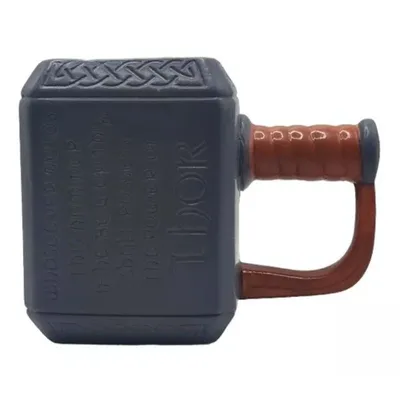 Mug Martillo Thor Marvel cerámica con asa marrón