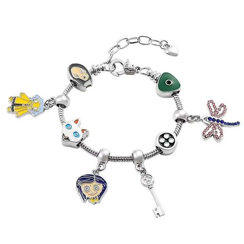 Pulsera charm Coraline y la Puerta Secreta con múltiples dijes