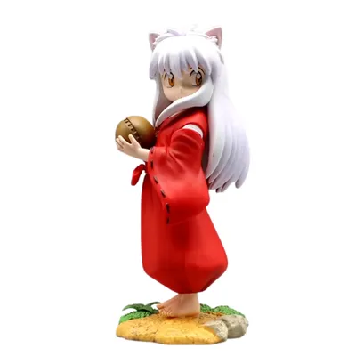 Figura Inuyasha sacerdotisa kimono rojo cabello blanco