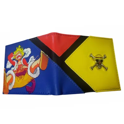 Billetera Luffy One Piece multicolor con calavera pirata