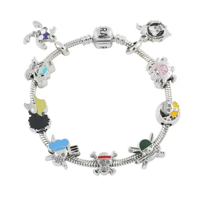Pulsera charm One Piece con dijes de personajes piratas