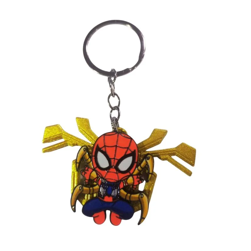 Llavero giratorio Spiderman con brazos mecánicos dorados — Marvel