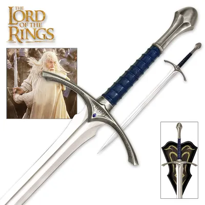 Espada Glamdring El Señor de los Anillos en metal con empuñadura azul