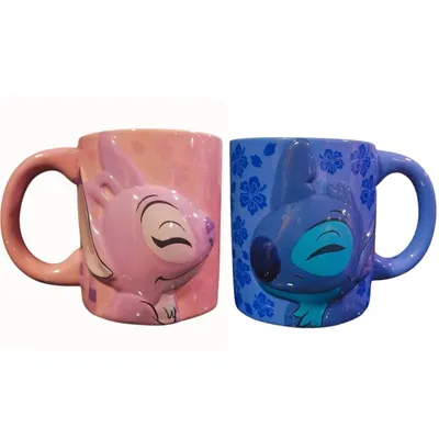 Set de dos mugs Stitch y Angel Lilo & Stitch Disney en 3D