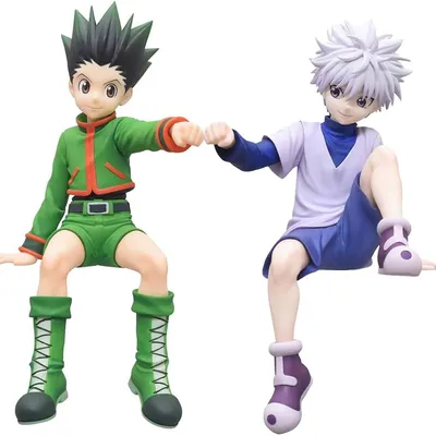 Figuras Gon y Killua de Hunter x Hunter sentados
