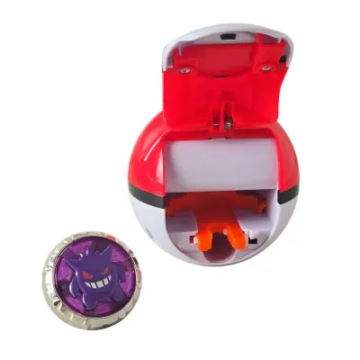 Pokébola roja y blanca con disco de Gengar Pokémon