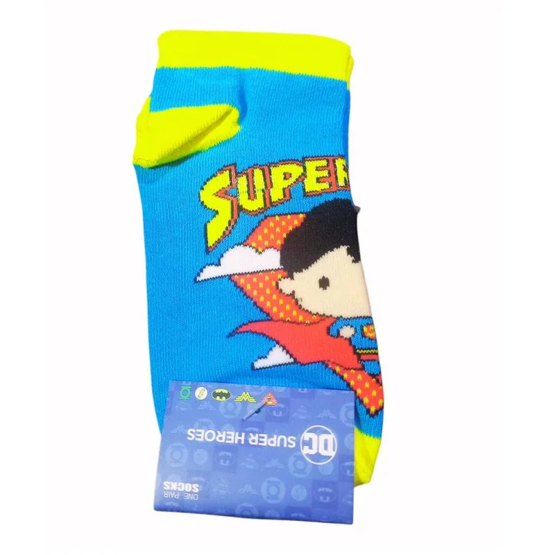 Medias Superman cortas azules con diseño pixelado — DC Comics
