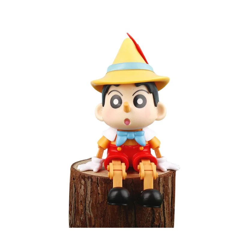 Figura Pinocho Disney con sombrero amarillo y piernas articuladas