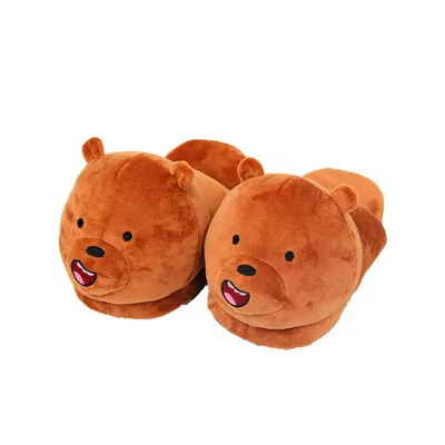 Pantuflas Pardo Escandalosos de Felpa
