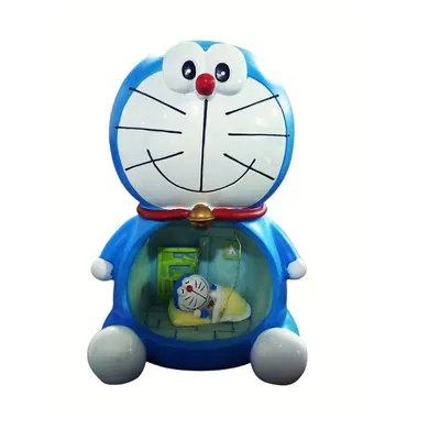 Lámpara Doraemon azul con cara blanca y nariz roja