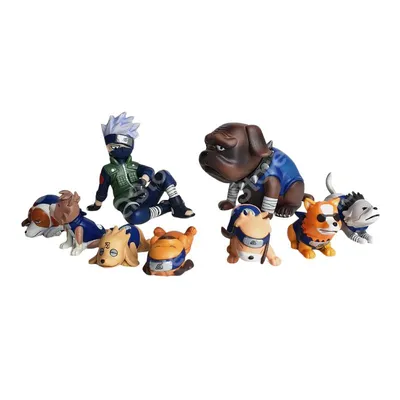 Set de figuras Kakashi Hatake y perros ninja de Naruto