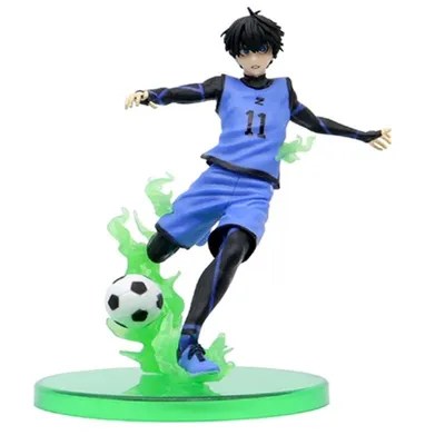 Figura Isagi Yoichi Blue Lock número 11 con efectos verdes