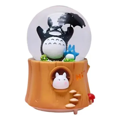 Bola de nieve Totoro Studio Ghibli con luz LED y base de árbol