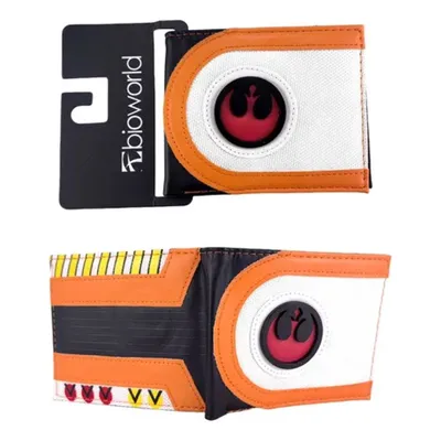 Billetera Alianza Rebelde Star Wars con logo rojo y ribetes naranjas