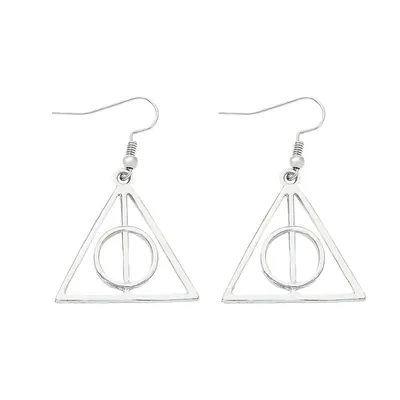 Aretes Reliquias de la Muerte Harry Potter plateados