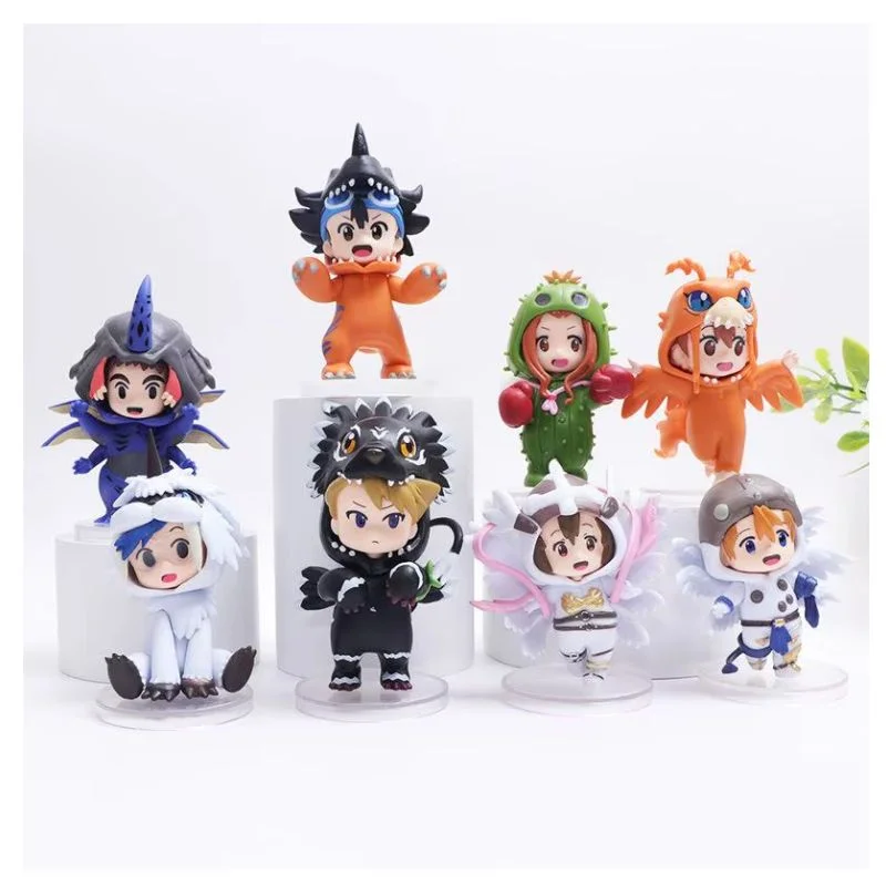 Set de 8 figuras Digimon con personajes en disfraces temáticos