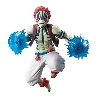 Figura Akaza con técnicas de fuego azul - Kimetsu no Yaiba
