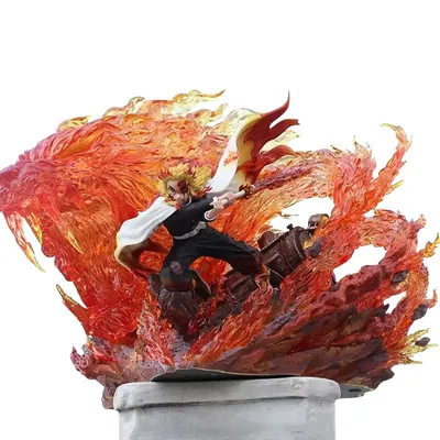 Estatuilla Rengoku Kyojuro con aura de fuego - Kimetsu no Yaiba