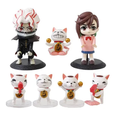 Set de 7 figuras Dan Da Dan con personajes y gatos de la fortuna