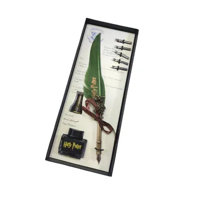 Set pluma Slytherin con sello de tinta Harry Potter