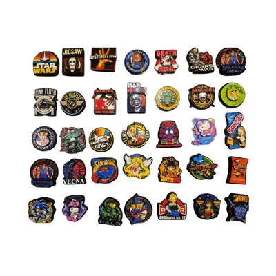 Colección de imanes decorativos con iconos de rock, videojuegos y pop culture