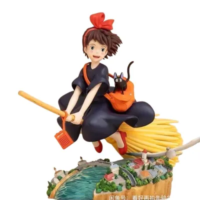 Figura Kiki volando en escoba con Jiji — Studio Ghibli