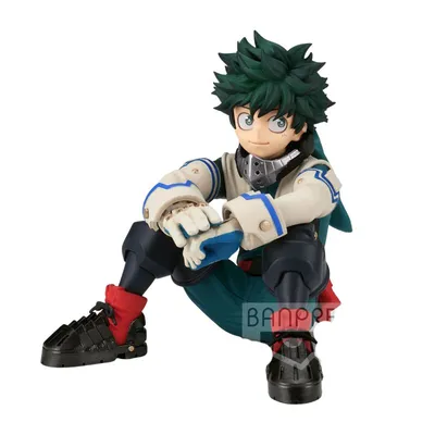 Figura Izuku Midoriya My Hero Academy sentado con traje de héroe