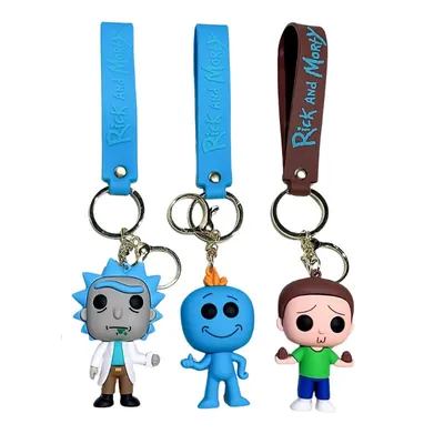 Llaveros Rick and Morty con Rick, Morty y Mr. Meeseeks
