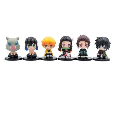 Set de 6 figuras chibi Kimetsu no Yaiba Cazadores de Demonios