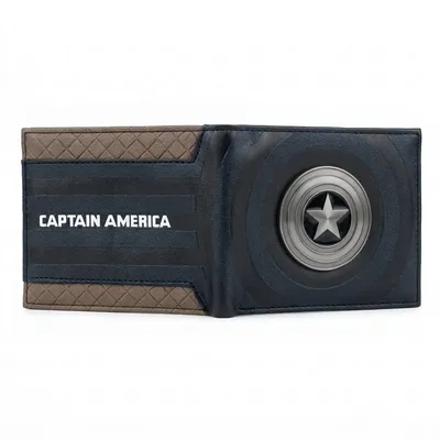 Billetera Capitán América con escudo metálico — Marvel