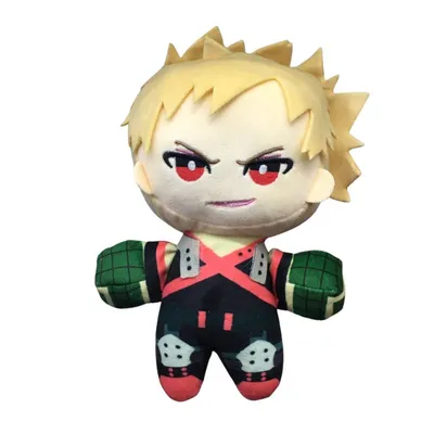 Peluche Bakugo My Hero Academia con cabello puntiagudo y traje de héroe