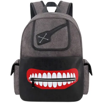 Mochila Kaneki Ken Tokyo Ghoul con boca y cremallera