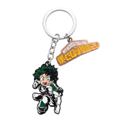 Llavero Izuku Midoriya Deku My Hero Academia con placa dorada