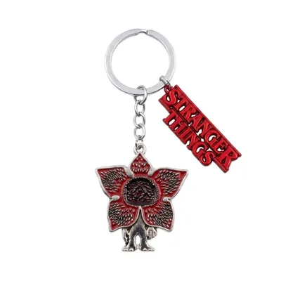Llavero Demogorgon Stranger Things con diseño floral rojo