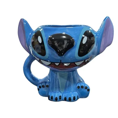Taza 3D Stitch con cuerpo completo, personaje azul de Lilo y Stitch Disney