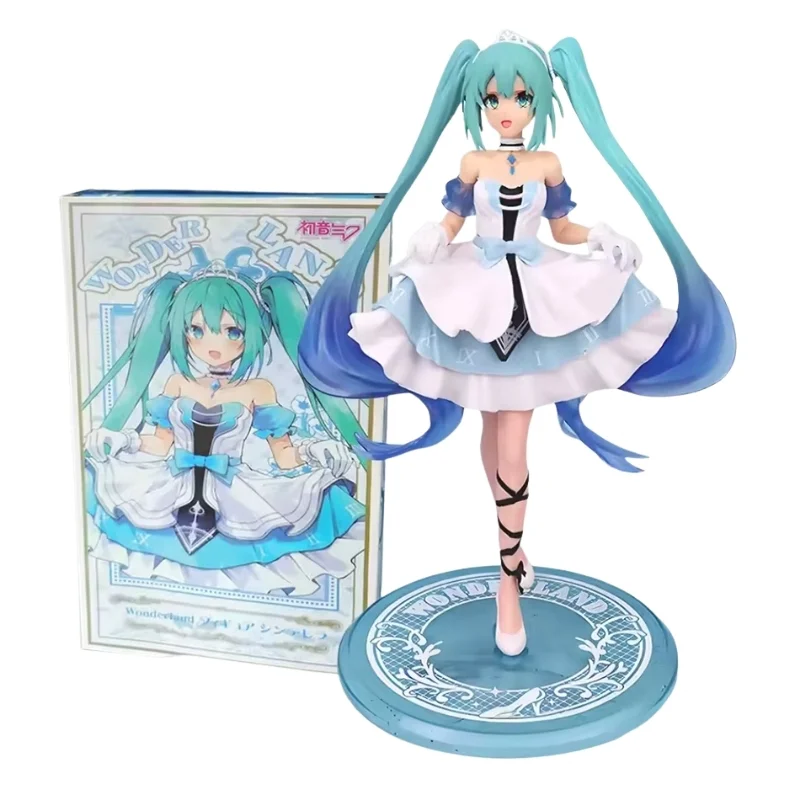Figura Hatsune Miku versión Cenicienta con vestido azul y blanco