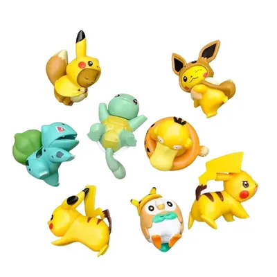 Figuras Pokémon en diferentes poses - Pikachu, Bulbagro y Squirtle
